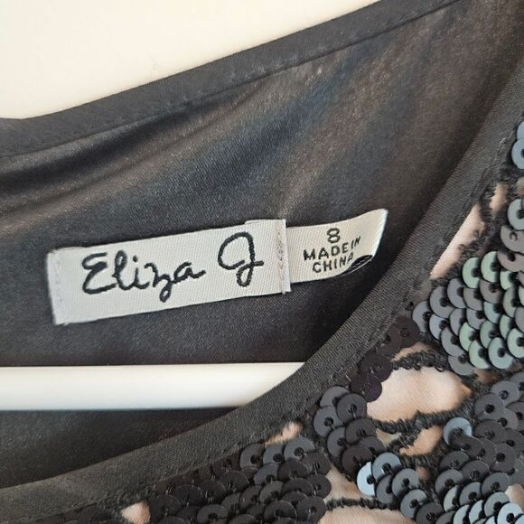 Eliza J Sequin Top Pleated Skirt Cocktail Dress - Picture 4 of 5